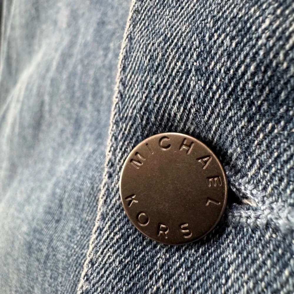 MICHAEL KORS Denim Jacket Mens Beckett Chore Barn Work Blue Ombre Button Large - Picture 3 of 9